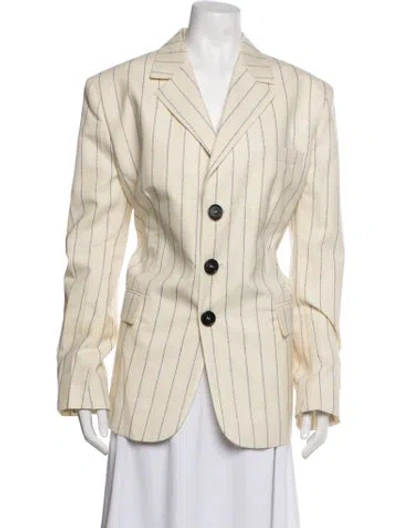 Pre-owned Marni Virgin Wool Striped Blazer In Neutrals