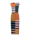 Marni Woman Midi Dress Orange Size 8 Virgin Wool In Multicolor
