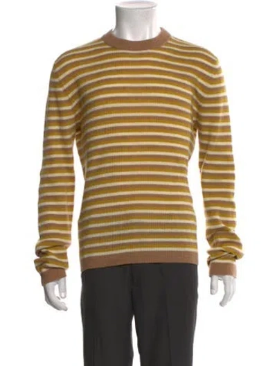 Pre-owned Marni Virgin Wool Striped Pullover In Yellow