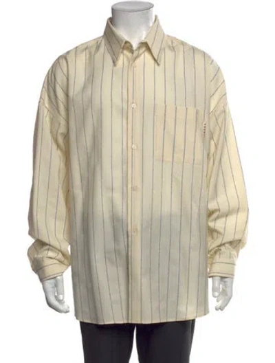Pre-owned Marni Virgin Wool Striped Shirt In Yellow