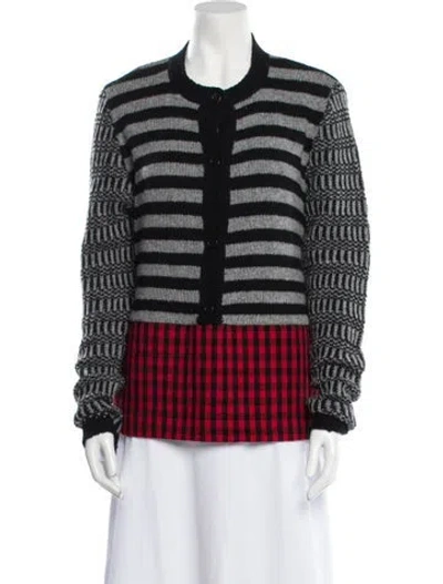 Pre-owned Marni Virgin Wool Striped Sweater In Black