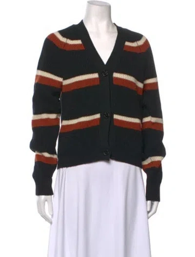 Pre-owned Marni Virgin Wool Striped Sweater In Black