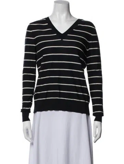 Pre-owned Marni Virgin Wool Striped Sweater In Black/blue