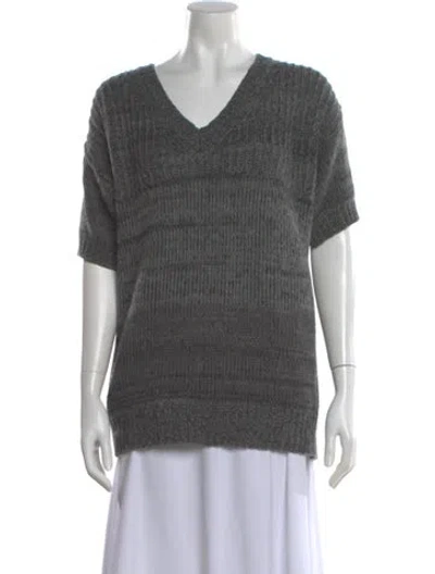 Pre-owned Marni Virgin Wool Striped Sweater In Gray