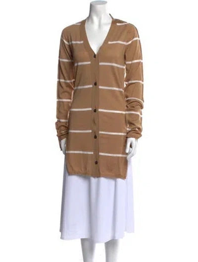 Pre-owned Marni Virgin Wool Striped Sweater In Neutral