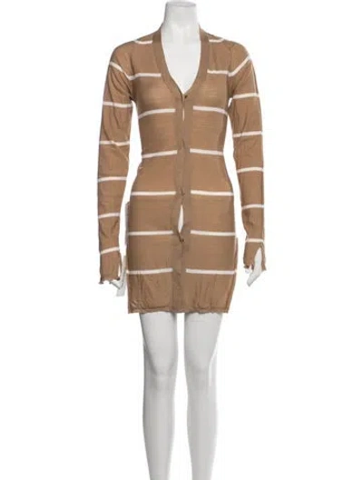 Pre-owned Marni Virgin Wool Striped Sweater In Neutrals