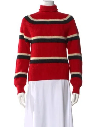 Pre-owned Marni Virgin Wool Striped Sweater In Red