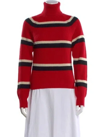 Pre-owned Marni Virgin Wool Striped Sweater In Red