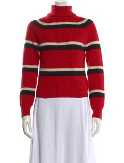 Pre-owned Marni Virgin Wool Striped Sweater In Red