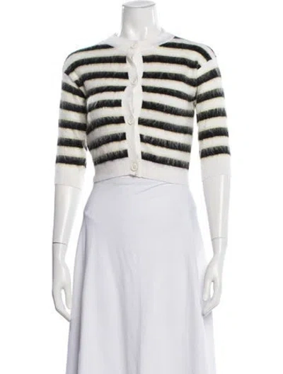 Pre-owned Marni Virgin Wool Striped Sweater W/ Tags In White