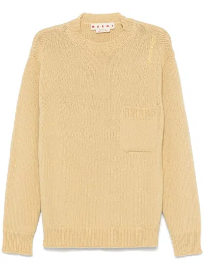 Marni Virgin Wool Sweater In Yellow