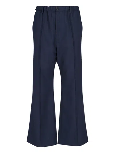 Marni Virgin Wool Tailored Trousers With Half Lining In Animal Print