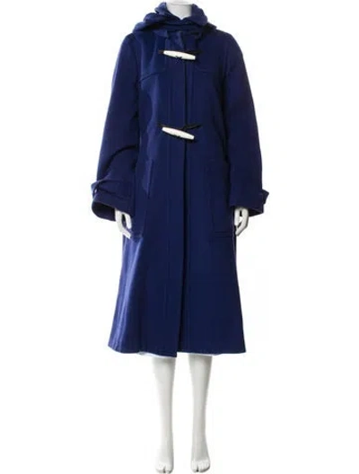 Pre-owned Marni Virgin Wool Trench Coat In Blue