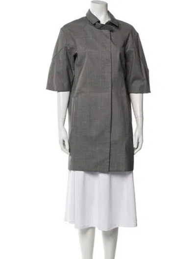 Pre-owned Marni Virgin Wool Trench Coat In Gray