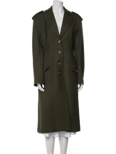 Pre-owned Marni Virgin Wool Trench Coat In Green