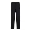 Marni Deep Blue Tropical Wool Trousers With Drawstring Waist In Black