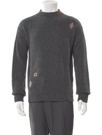 Pre-owned Marni Virgin Wool Turtleneck Cardigan W/ Tags In Gray
