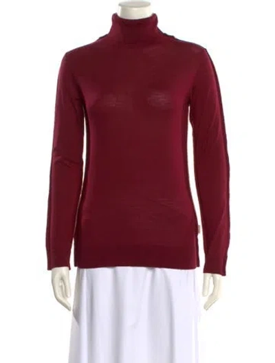 Pre-owned Marni Virgin Wool Turtleneck Sweater In Burgundy