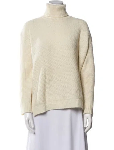 Pre-owned Marni Virgin Wool Turtleneck Sweater In Neutral