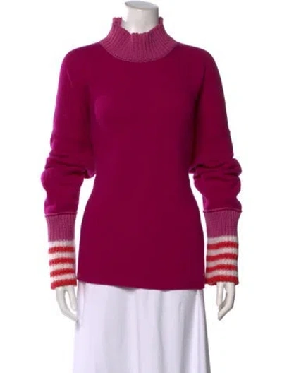 Pre-owned Marni Virgin Wool Turtleneck Sweater In Purple