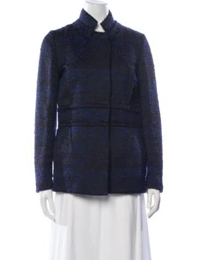 Pre-owned Marni Virgin Wool Tweed Pattern Jacket In Black