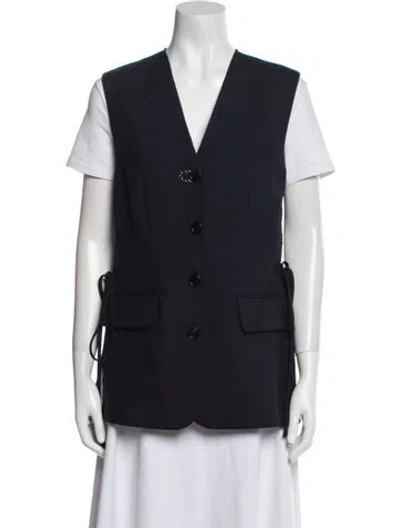 Pre-owned Marni Virgin Wool Vest W/ Tags In Blue
