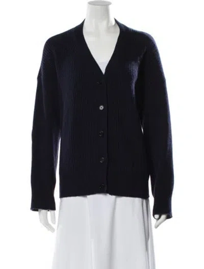 Pre-owned Marni Virgin Wool V-neck Sweater In Blue
