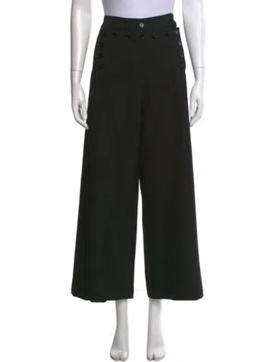Pre-owned Marni Virgin Wool Wide Leg Pants In Black