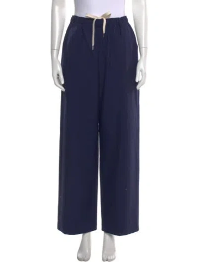 Pre-owned Marni Virgin Wool Wide Leg Pants In Blue