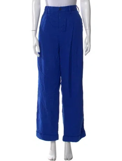 Pre-owned Marni Virgin Wool Wide Leg Pants In Blue