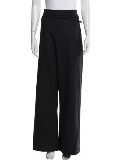 Pre-owned Marni Virgin Wool Wide Leg Pants In Blue
