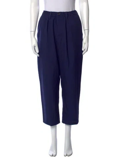 Pre-owned Marni Virgin Wool Wide Leg Pants In Blue
