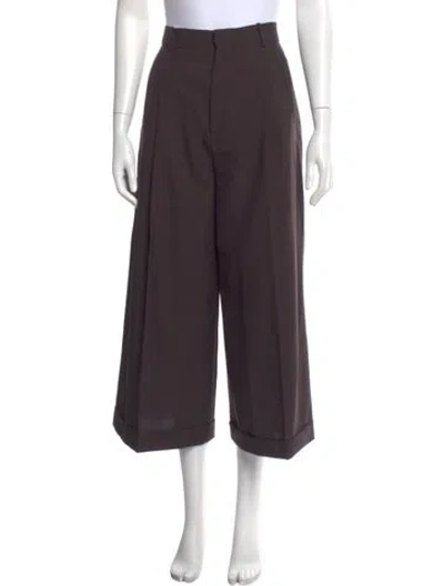 Pre-owned Marni Virgin Wool Wide Leg Pants In Brown