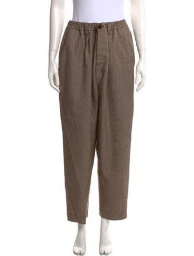 Pre-owned Marni Virgin Wool Wide Leg Pants In Brown