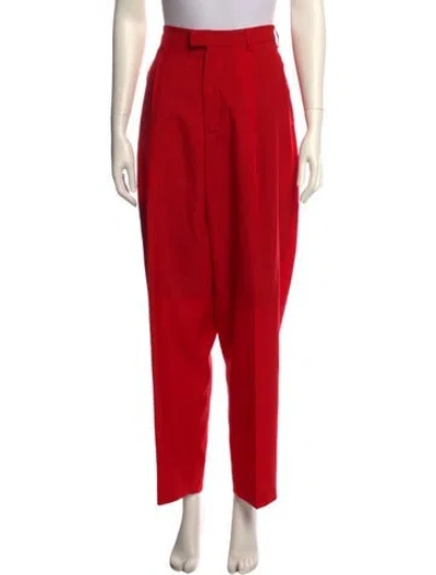 Pre-owned Marni Virgin Wool Wide Leg Pants In Red