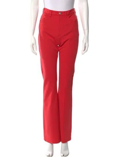 Pre-owned Marni Virgin Wool Wide Leg Pants In Red