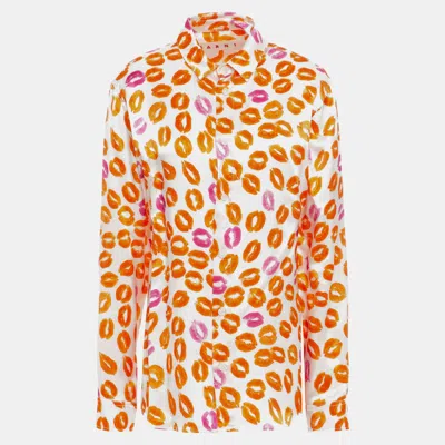 Pre-owned Marni Viscose Long Sleeved Shirt 44 In Multicolor
