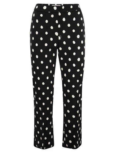 Marni Viscose Polka Dot Trousers In Black