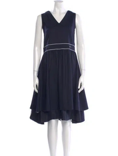 Pre-owned Marni V-neck Knee-length Dress In Blue
