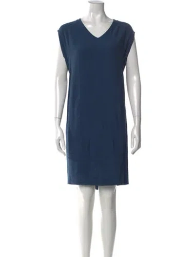 Pre-owned Marni V-neck Knee-length Dress In Blue
