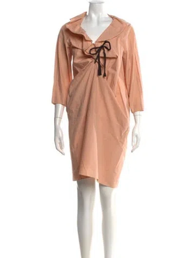 Pre-owned Marni V-neck Knee-length Dress In Brown