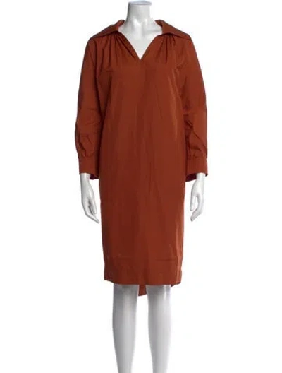 Pre-owned Marni V-neck Knee-length Dress In Brown