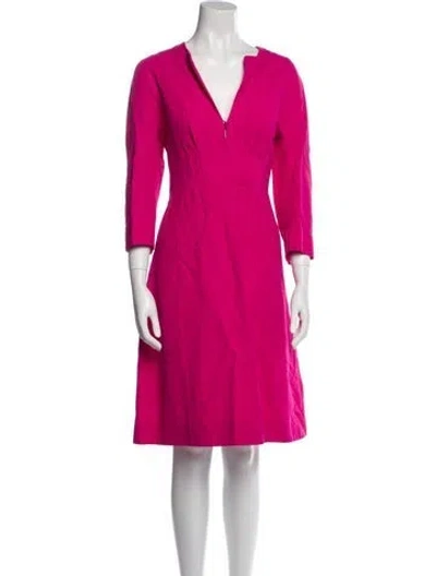 Pre-owned Marni V-neck Knee-length Dress In Red