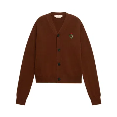 Pre-owned Marni V-neck Knit Cardigan 'sadelle Brown' | Men's Size 50