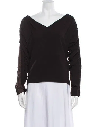 Pre-owned Marni V-neck Long Sleeve Sweatshirt In Brown