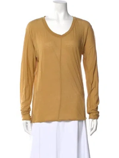 Pre-owned Marni V-neck Long Sleeve T-shirt In Yellow