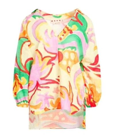 Marni V-neck Long-sleeved Top In Nude