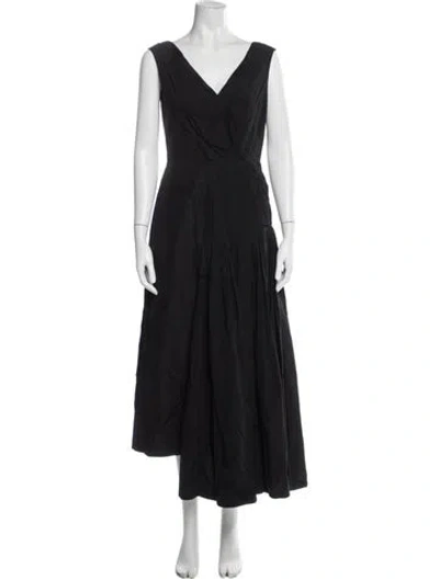 Pre-owned Marni V-neck Midi Length Dress In Black