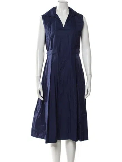 Pre-owned Marni V-neck Midi Length Dress In Blue
