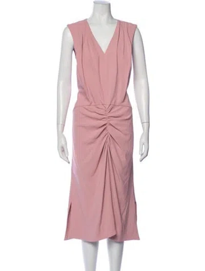 Pre-owned Marni V-neck Midi Length Dress In Pink